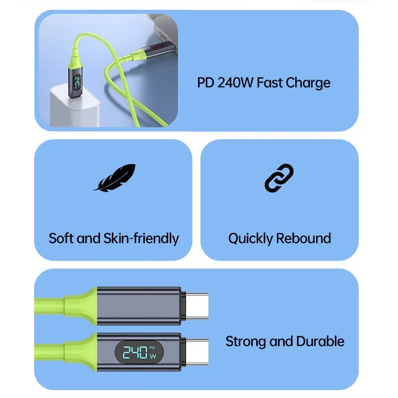 Détail du connecteur USB-C du câble de charge