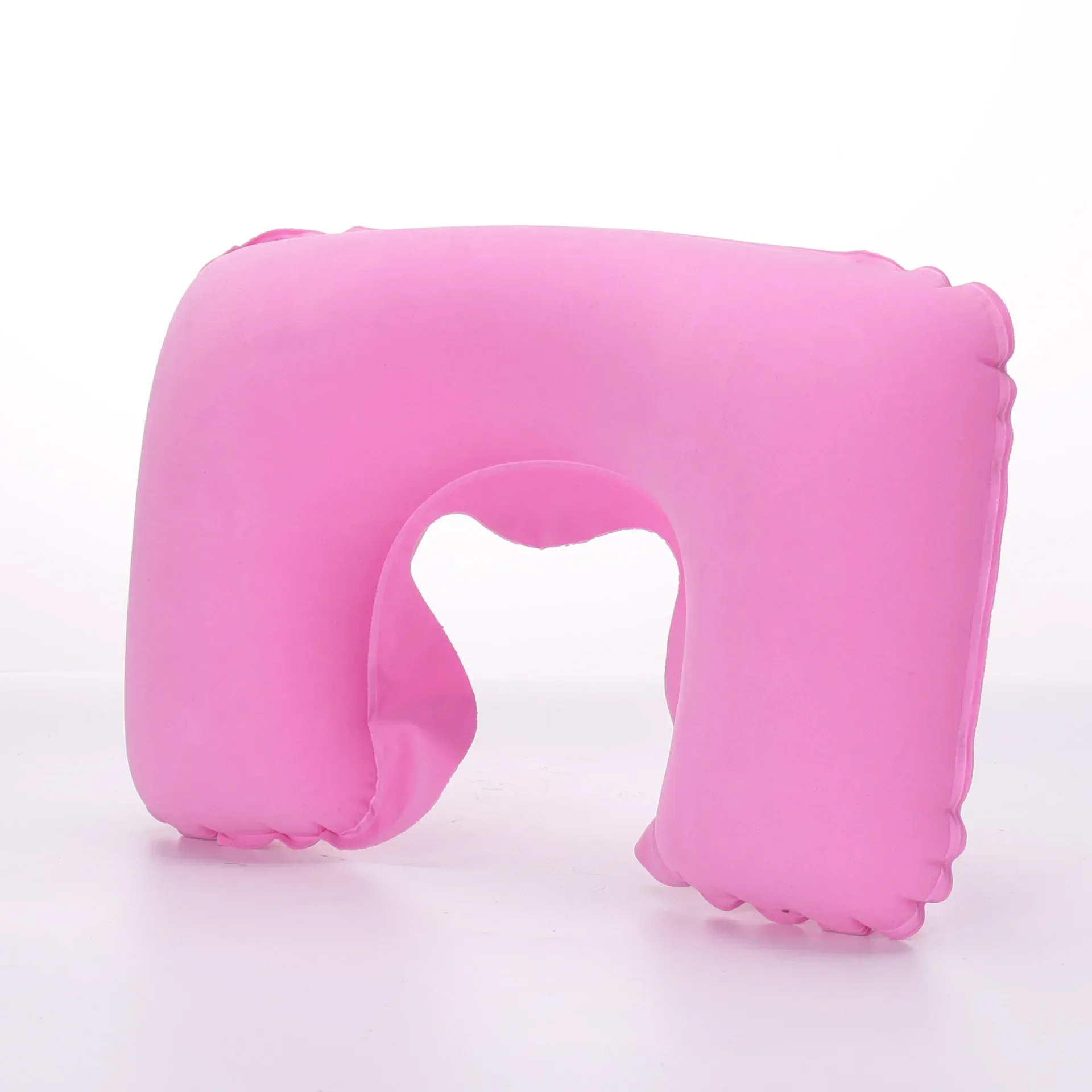 Oreiller de voyage gonflable en PVC pour voiture et avion, appui-tête et soutien de cou en peluche douce, lot de 1 à 4 pièces 15