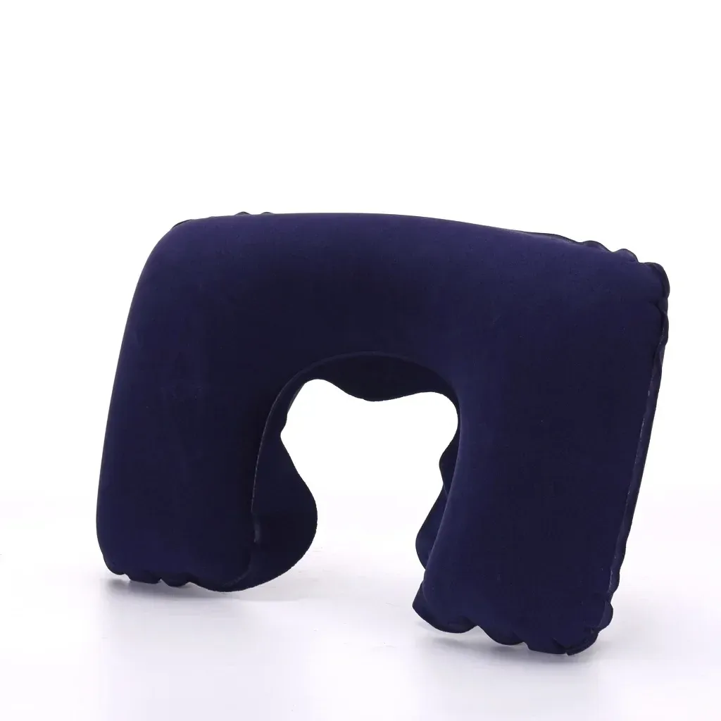 Oreiller de voyage gonflable en PVC pour voiture et avion, appui-tête et soutien de cou en peluche douce, lot de 1 à 4 pièces 20