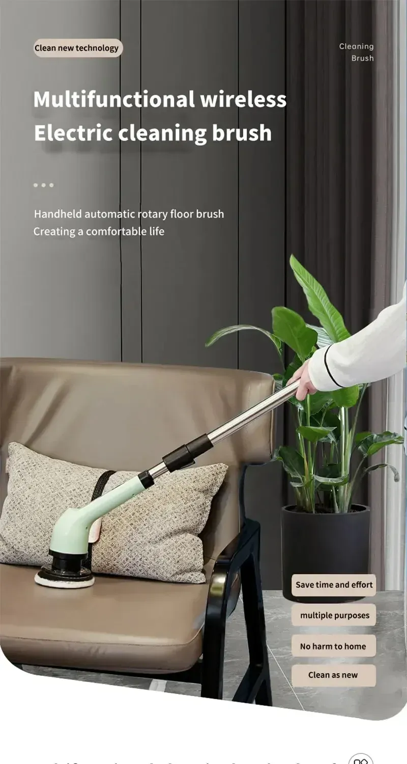 Brosse de nettoyage électrique sans fil en situation d'utilisation
