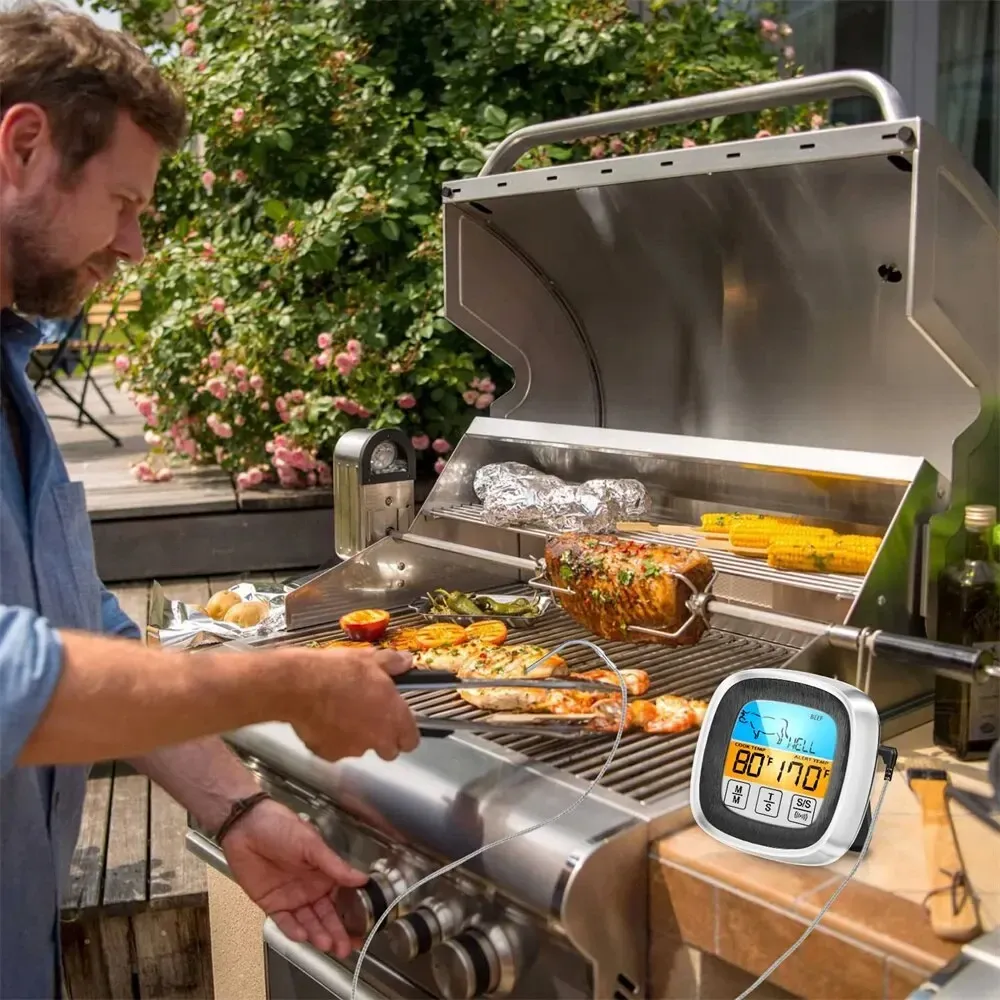 Thermomètre de cuisine numérique à sonde avec écran tactile pour viande et barbecue 4