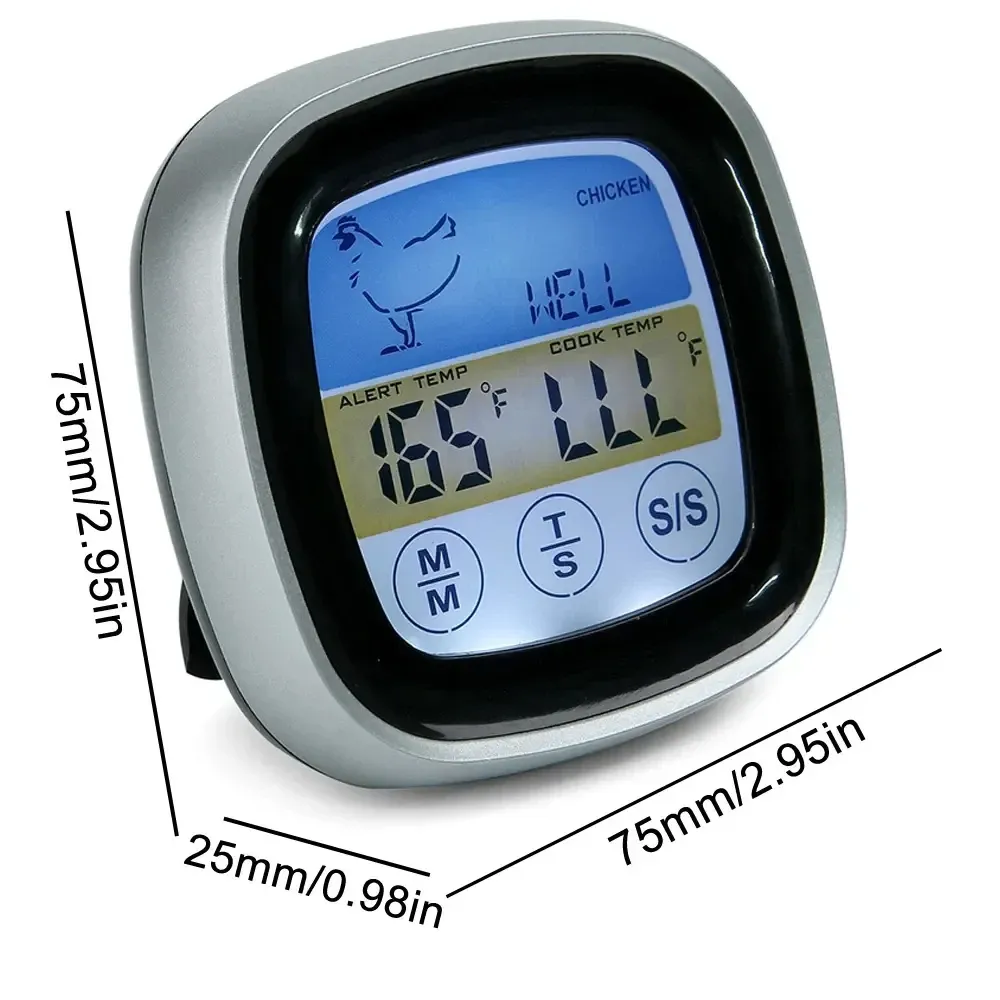 Thermomètre de cuisine numérique à sonde avec écran tactile pour viande et barbecue 5