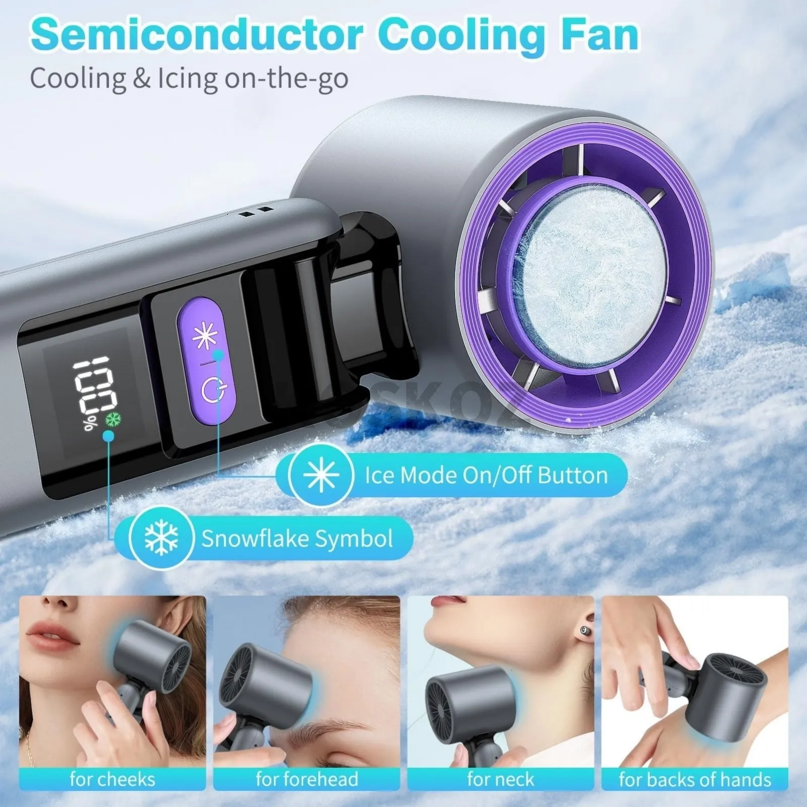 Ventilateur portable sous différents angles
