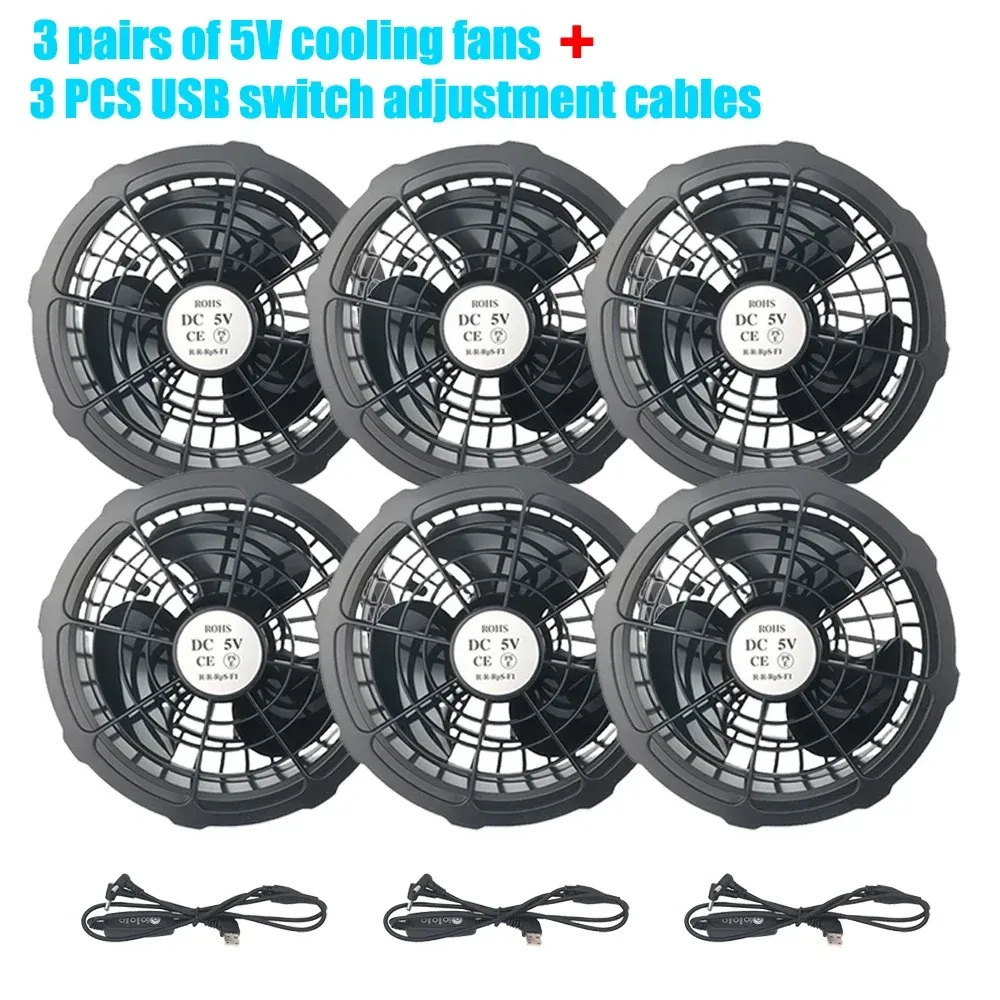 Ventilateur de refroidissement 5 V/12 V pour gilet climatisé, ventilateur portable pour vêtements rafraîchissants, idéal pour travail par forte chaleur et pêche 8