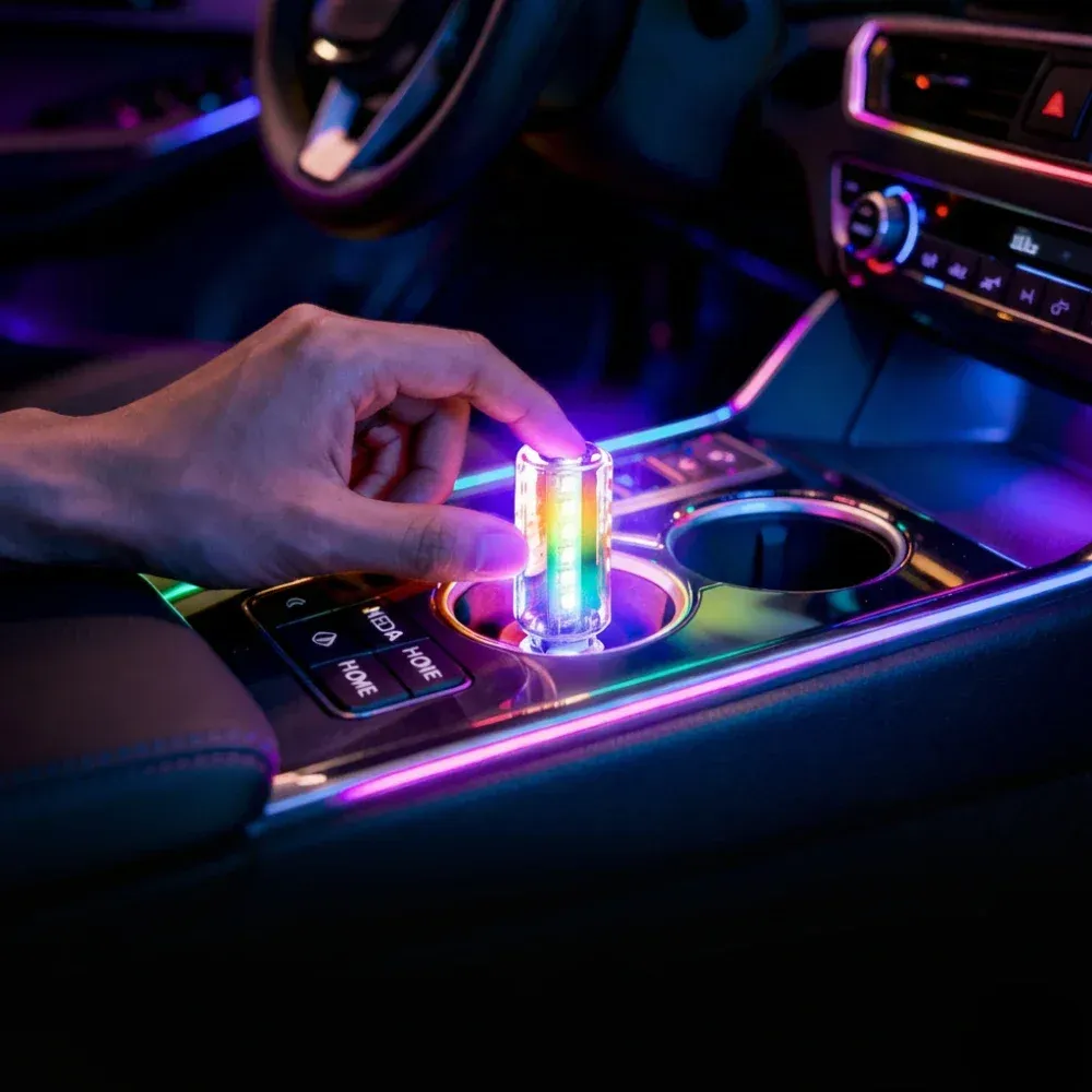 Éclairage d'ambiance LED RGB à 13 modes, USB Plug and Play, pour habitacle de voiture