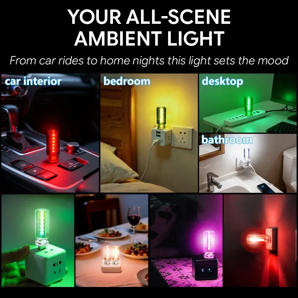 Éclairage d'ambiance LED RGB à 13 modes, USB Plug and Play, pour habitacle de voiture 6