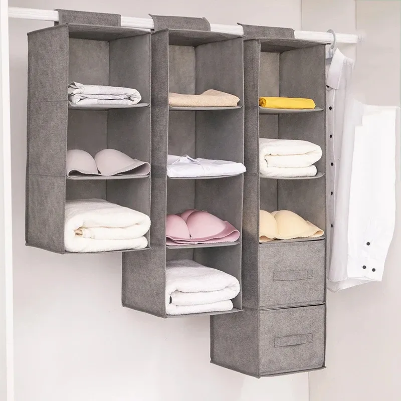 Sac de rangement suspendu portable pour armoire – Style tiroir, lavable, pour vêtements 4