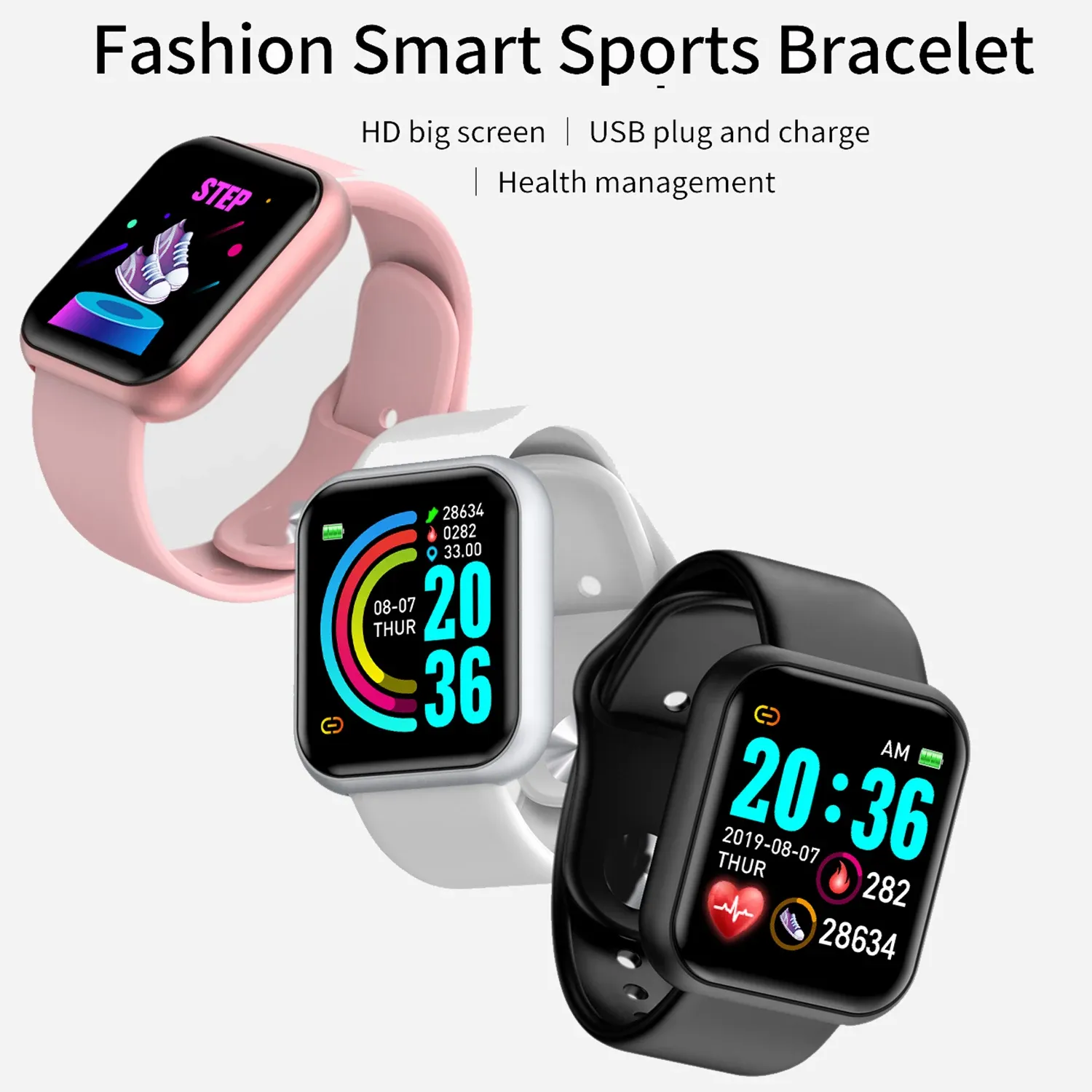Montre connectée unisexe Bluetooth avec suivi d'activité, moniteur de sommeil et lecteur de musique 6