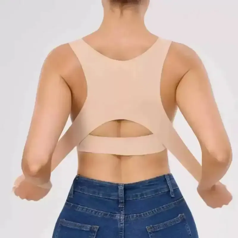Soutien-gorge push-up correcteur de posture sans couture et sans armatures à boutonnière frontale pour femme 4
