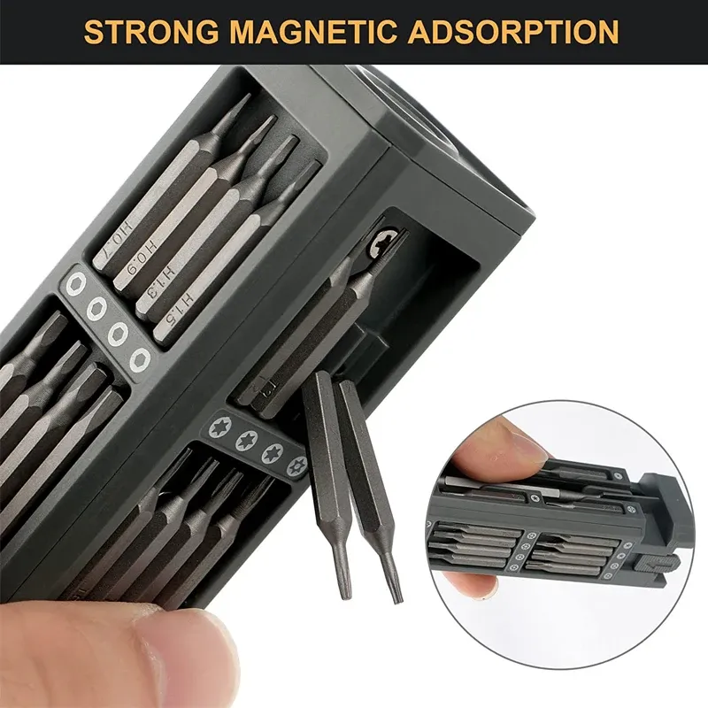 Jeu de tournevis de précision magnétique 46 en 1 avec embouts Torx, Hex et Phillips pour téléphone, montre et ordinateur portable 6