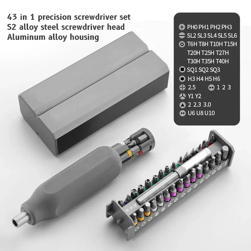 Jeu de tournevis de précision magnétique 46 en 1 avec embouts Torx, Hex et Phillips pour téléphone, montre et ordinateur portable 15