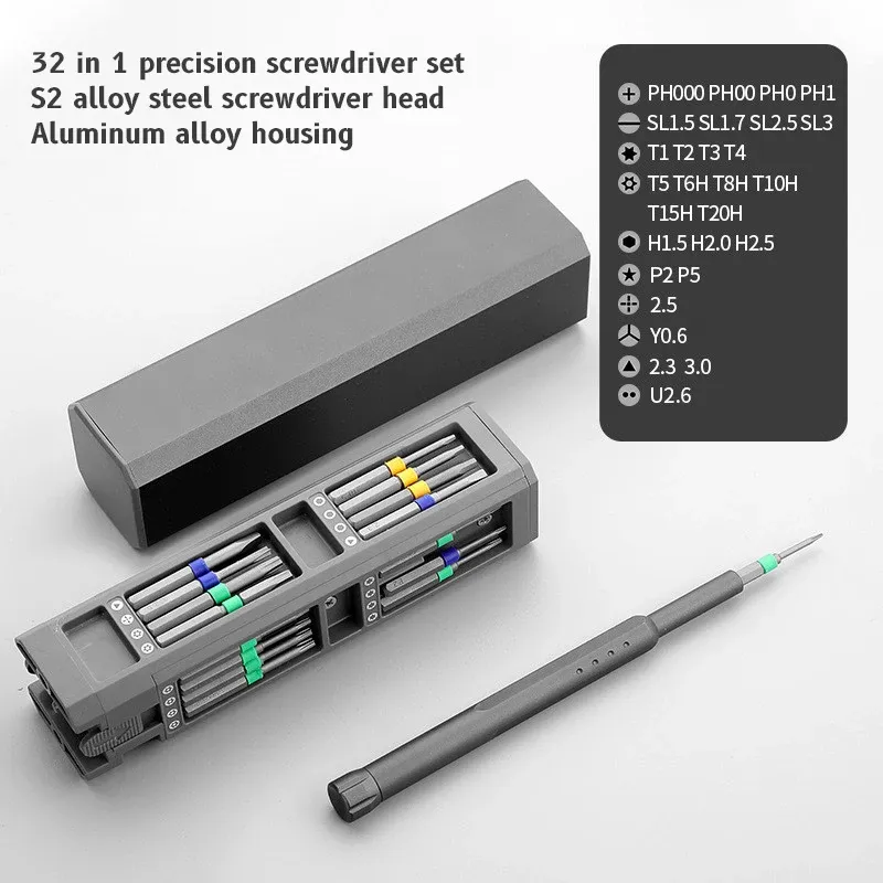 Jeu de tournevis de précision magnétique 46 en 1 avec embouts Torx, Hex et Phillips pour téléphone, montre et ordinateur portable 16