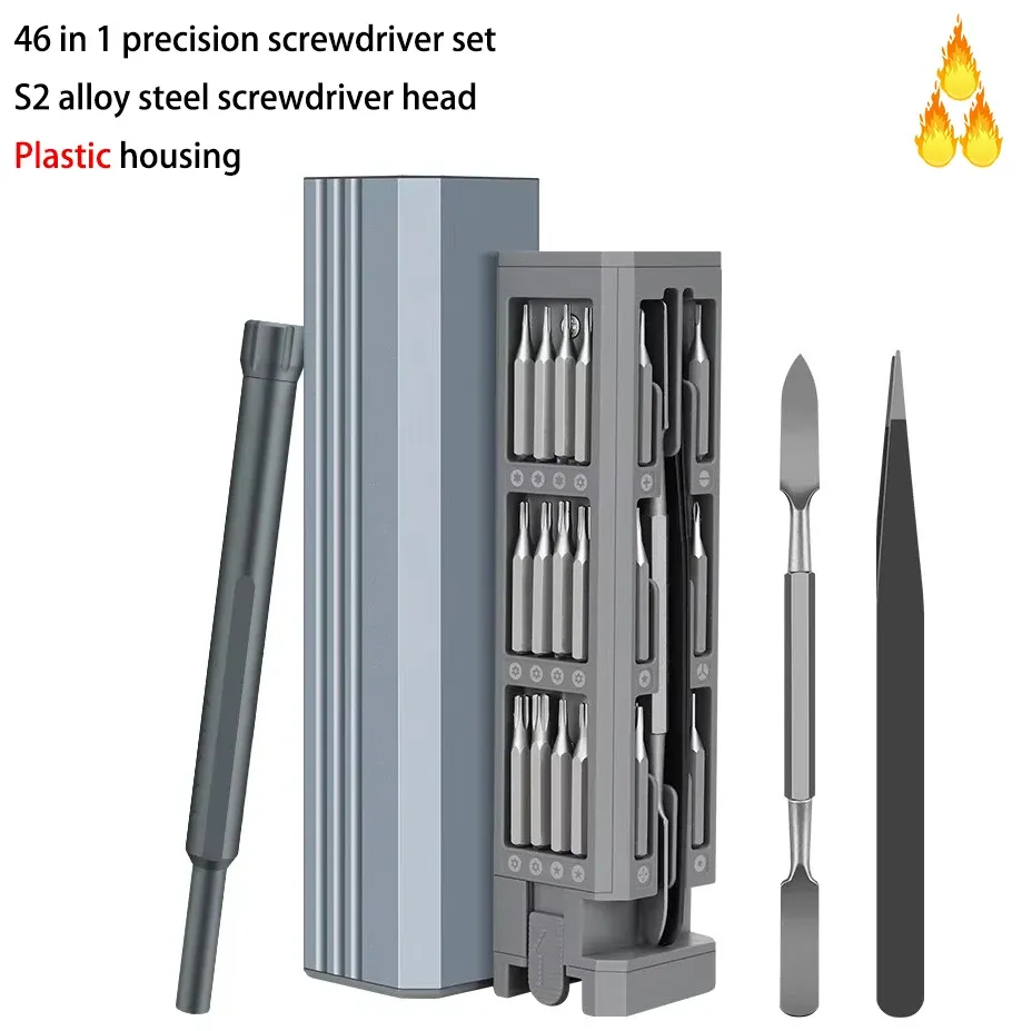 Jeu de tournevis de précision magnétique 46 en 1 avec embouts Torx, Hex et Phillips pour téléphone, montre et ordinateur portable 7