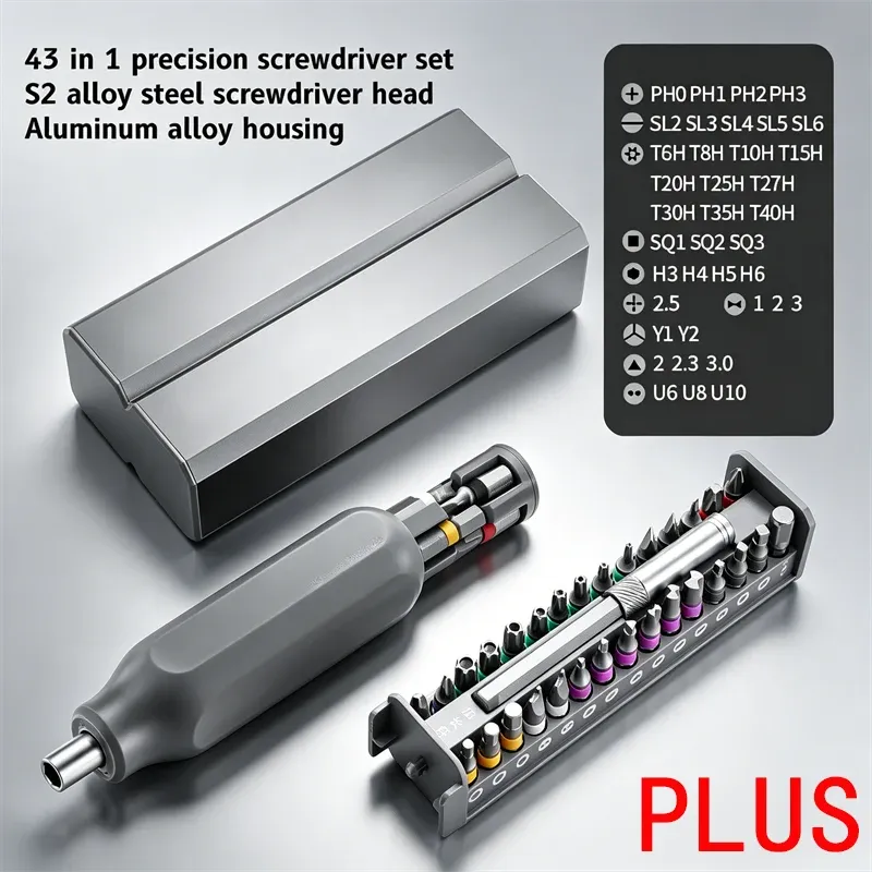 Jeu de tournevis de précision magnétique 46 en 1 avec embouts Torx, Hex et Phillips pour téléphone, montre et ordinateur portable 18