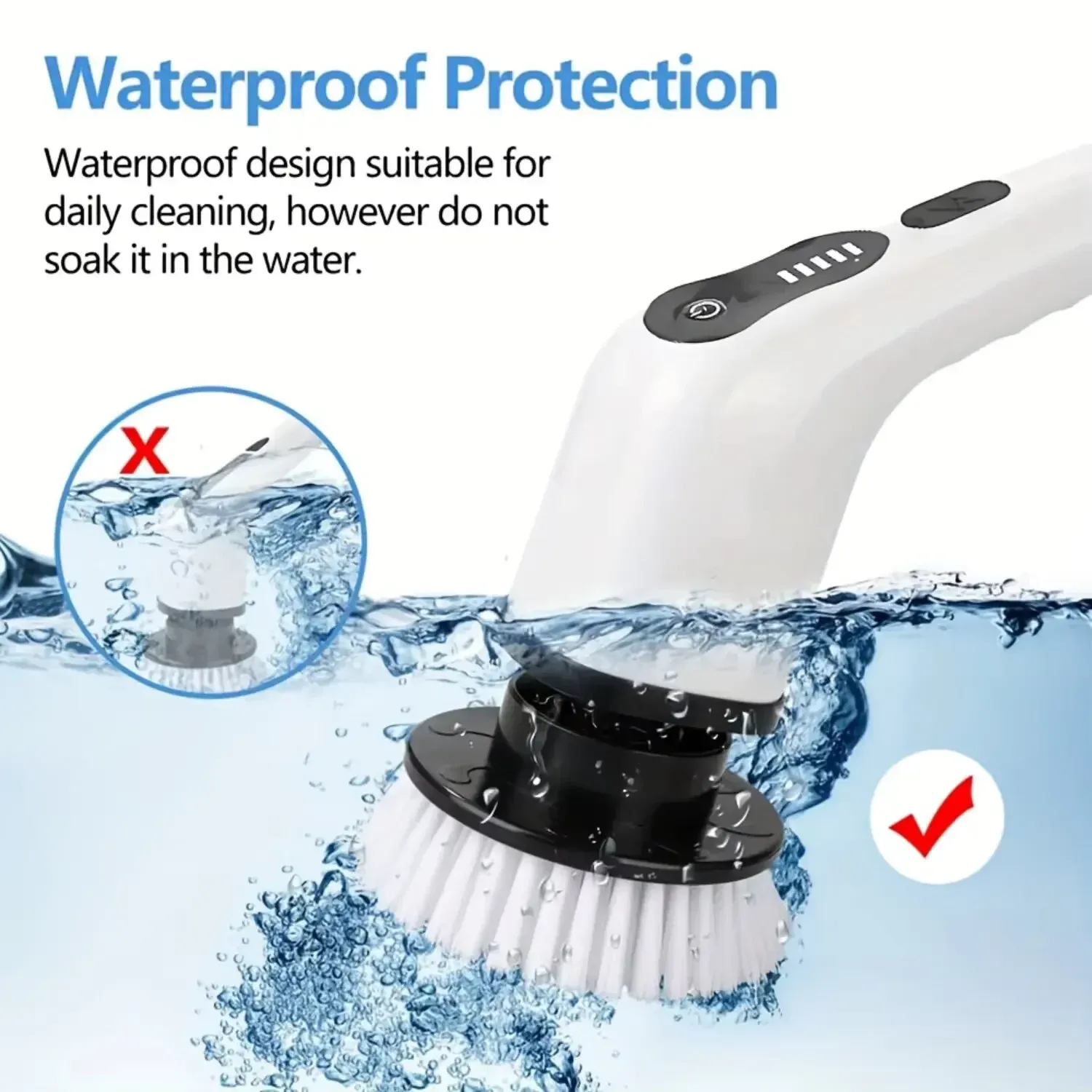 Brosse de nettoyage électrique rotative sans fil 9 en 1, nettoyeur multi-surfaces pour salle de bain, cuisine et toilettes, nettoyage en profondeur 5
