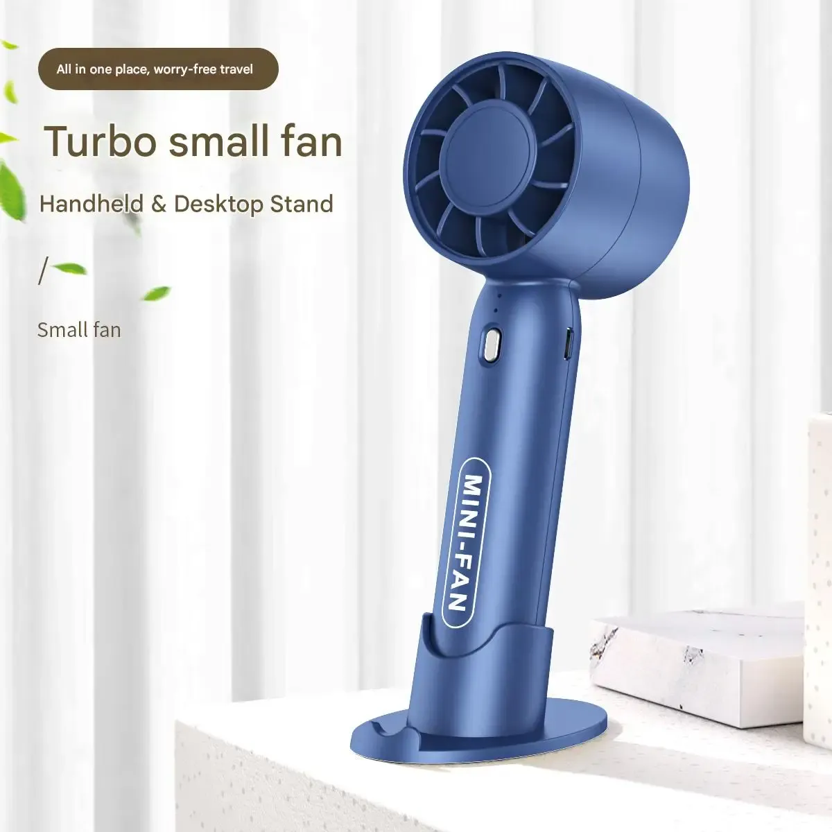 Mini ventilateur portable Turbo rechargeable par USB, léger, pour extérieur et bureau, à longue autonomie 1