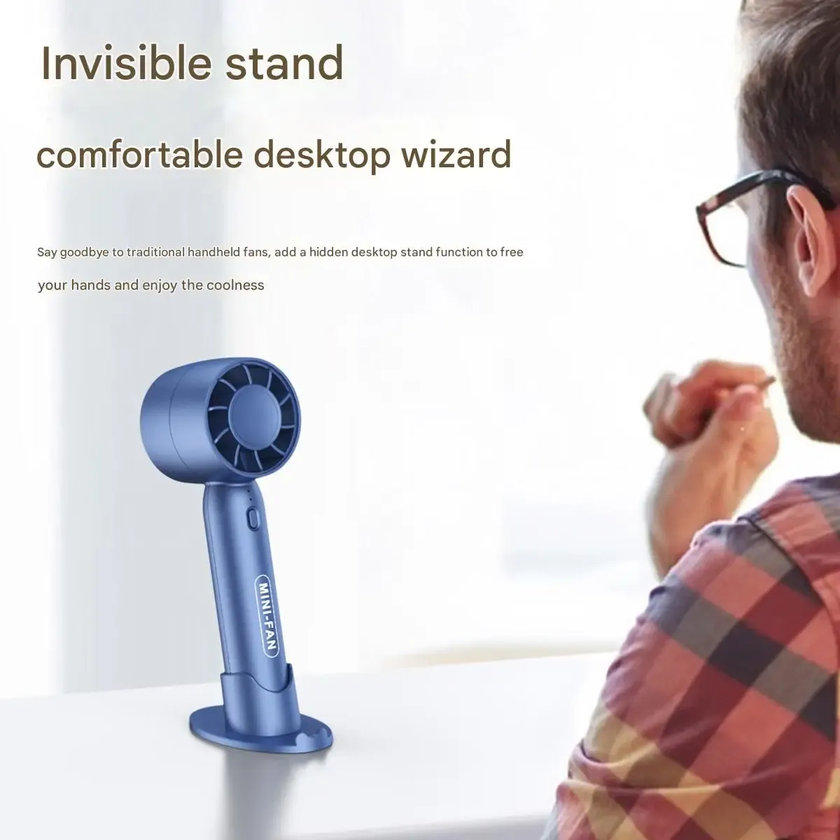 Mini ventilateur portable Turbo rechargeable par USB, léger, pour extérieur et bureau, à longue autonomie 5
