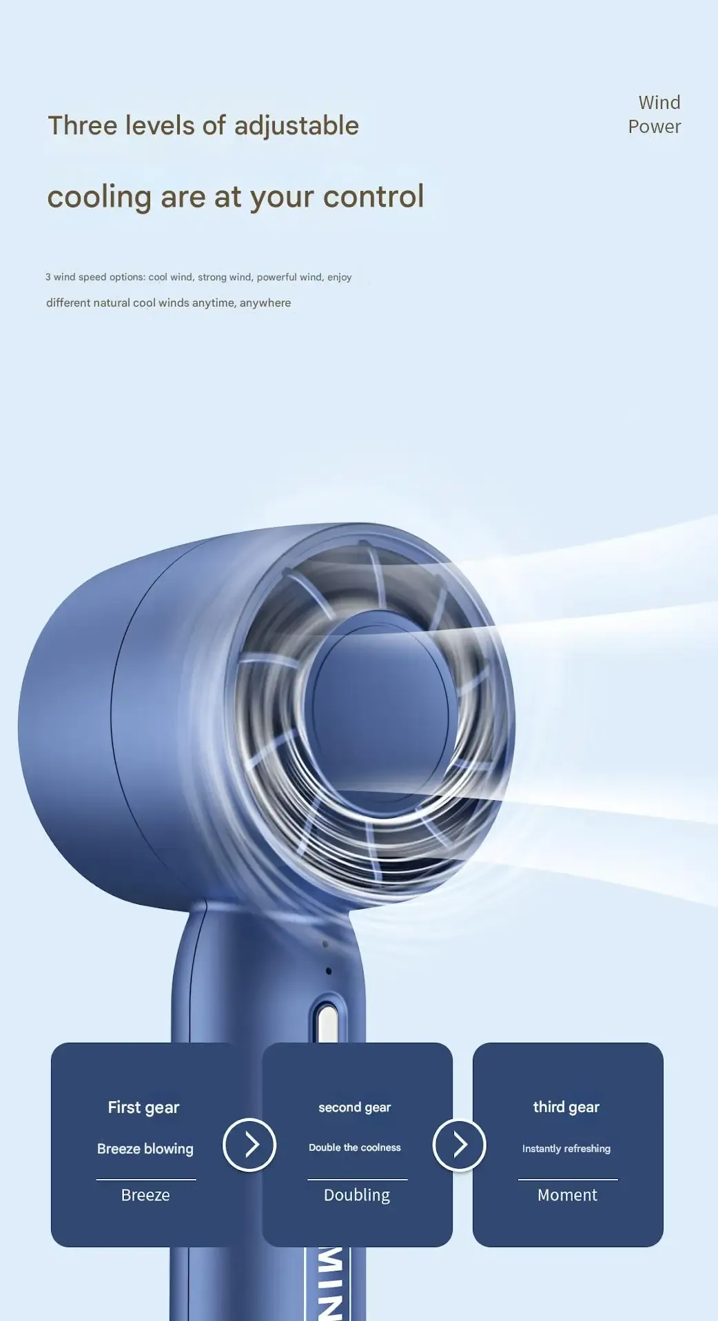 Mini ventilateur portable Turbo, transport au quotidien