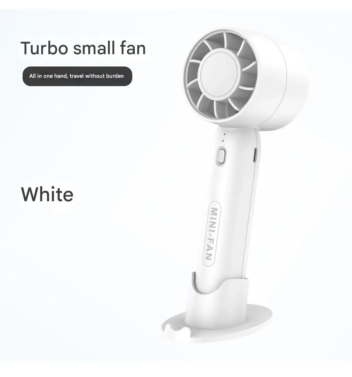 Mini ventilateur portable Turbo rechargeable par USB, léger, pour extérieur et bureau, à longue autonomie 8
