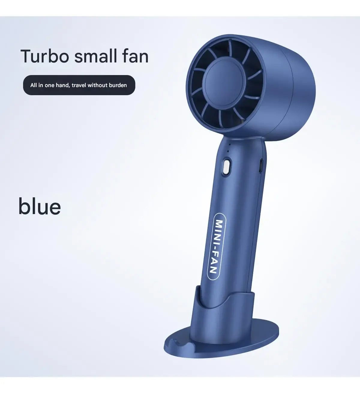 Mini ventilateur portable Turbo rechargeable par USB, léger, pour extérieur et bureau, à longue autonomie 7