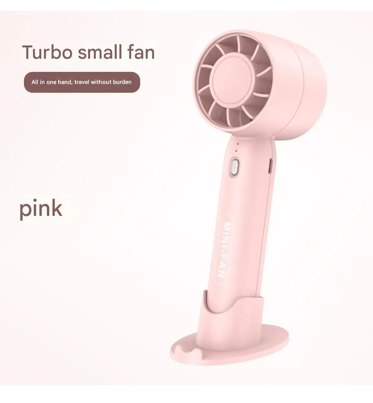 Mini ventilateur portable Turbo rechargeable par USB, léger, pour extérieur et bureau, à longue autonomie 9