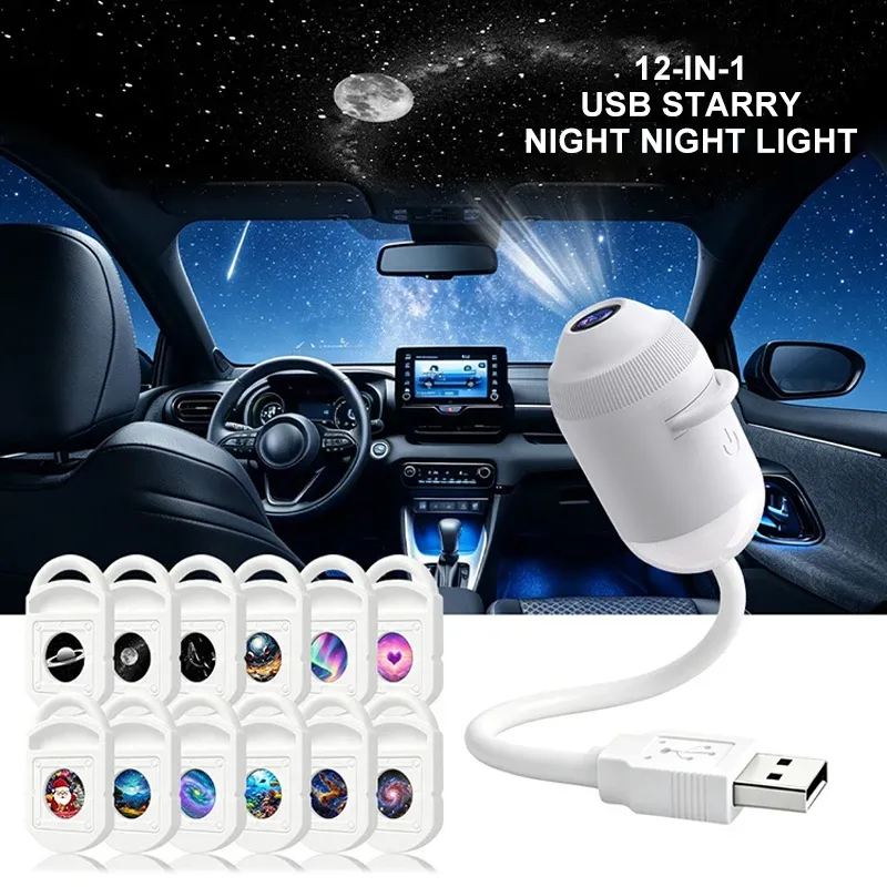 Projecteur nocturne holographique 3D intelligent 2-en-1 HD à rotation 360° avec effets galaxie et océan réglables pour plafond de chambre 7