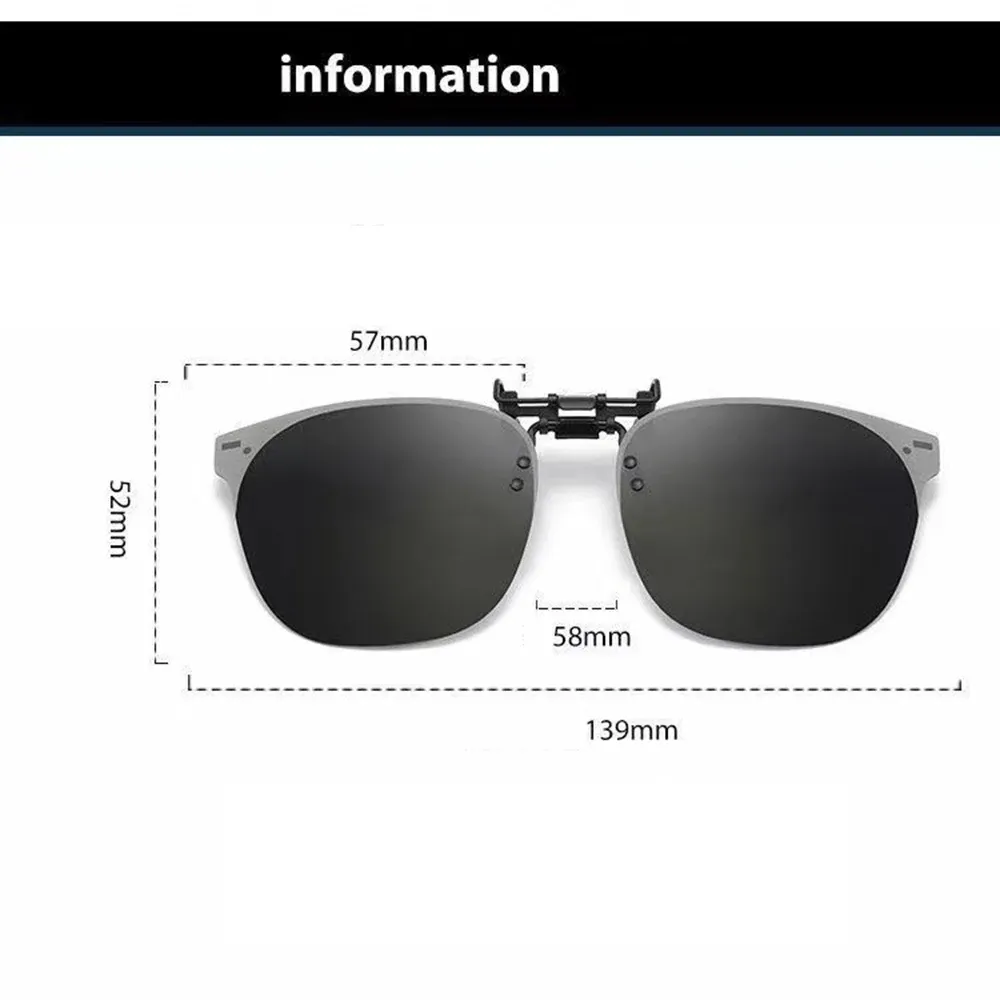 Clip rabattable pour lunettes en situation