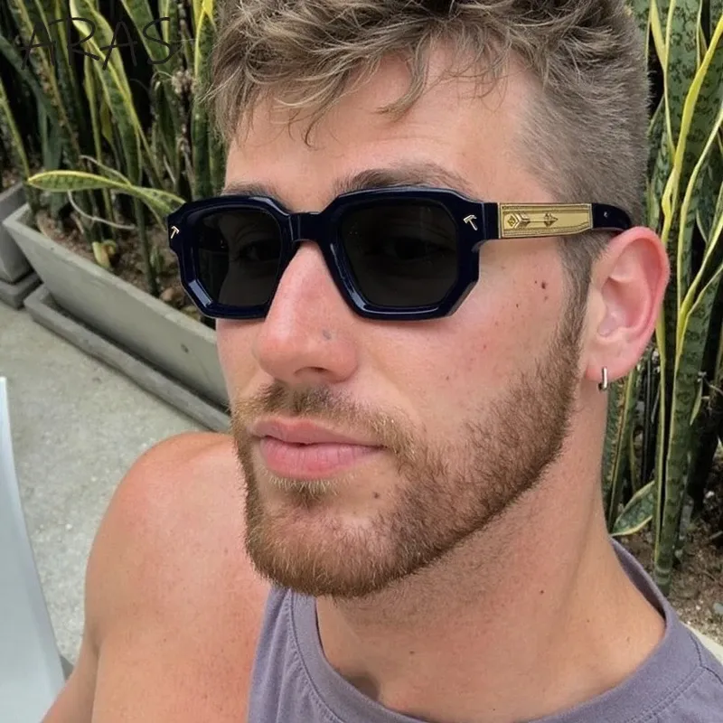 Lunettes de soleil polarisées carrées pour hommes, style vintage, protection UV400 3