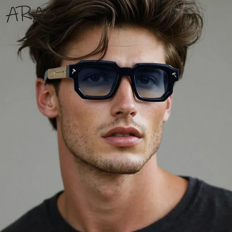 Lunettes de soleil polarisées carrées pour hommes, style vintage, protection UV400 2