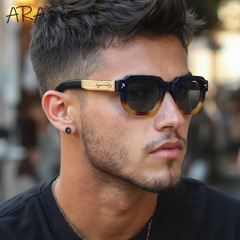 Lunettes de soleil polarisées carrées pour hommes, style vintage, protection UV400 4