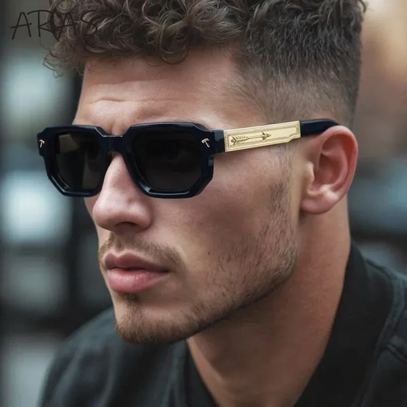 Lunettes de soleil polarisées carrées pour hommes, style vintage, protection UV400 6