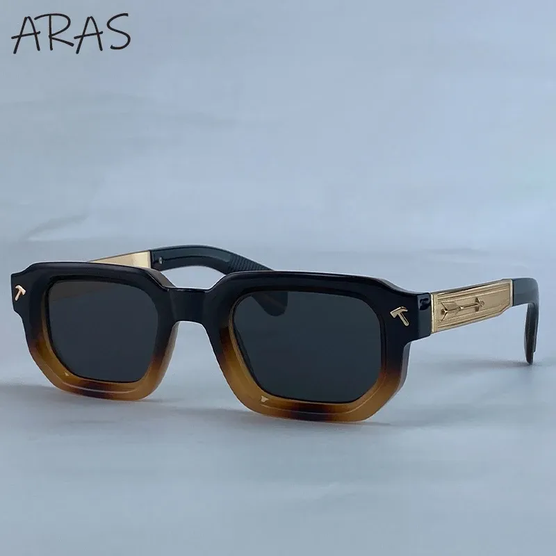 Lunettes de soleil polarisées carrées pour hommes, style vintage, protection UV400 9