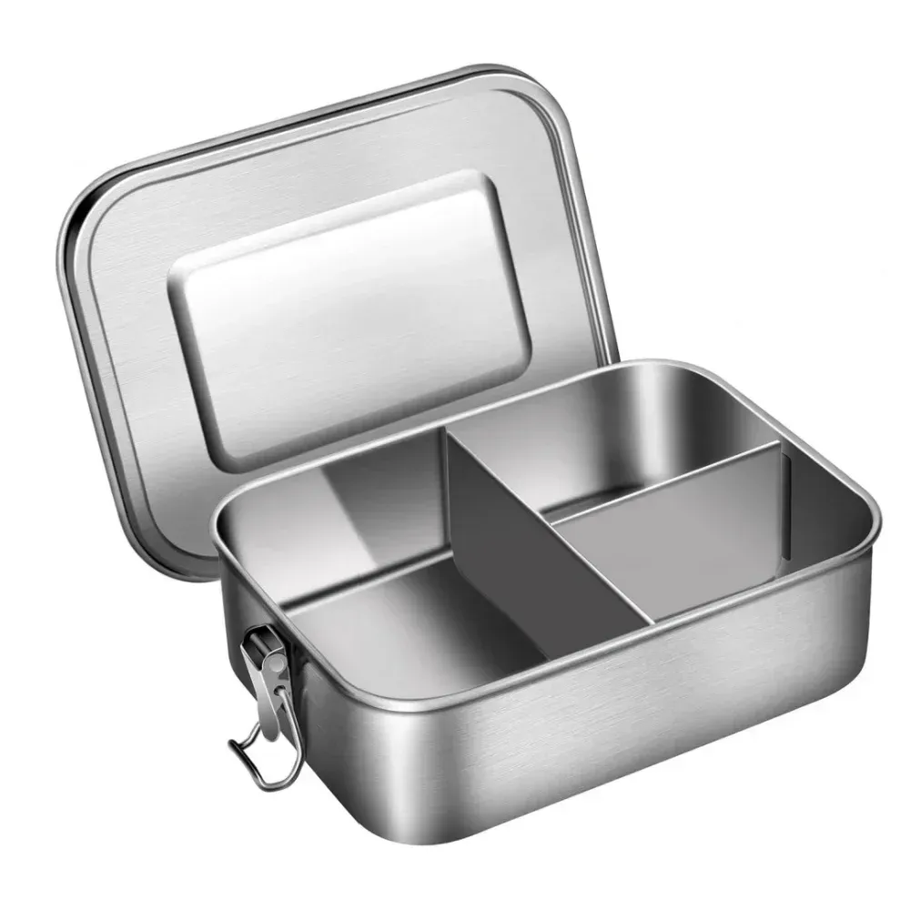 Boîte à repas Bento pour adultes en acier inoxydable 304, hermétique, pour la préparation des repas, sans BPA - Image 1