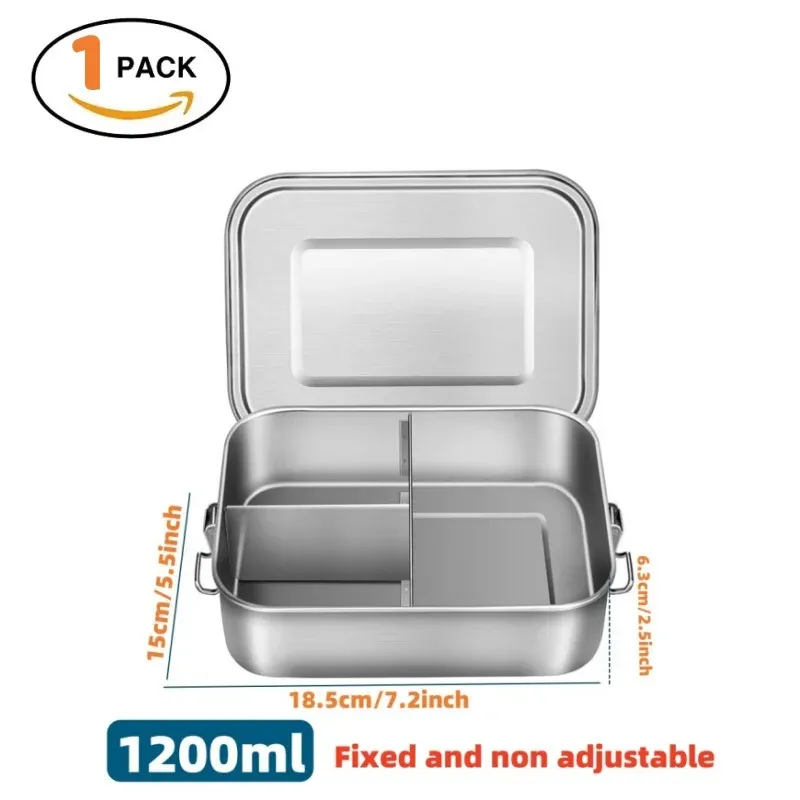 Boîte à repas Bento pour adultes en acier inoxydable 304, hermétique, pour la préparation des repas, sans BPA 12