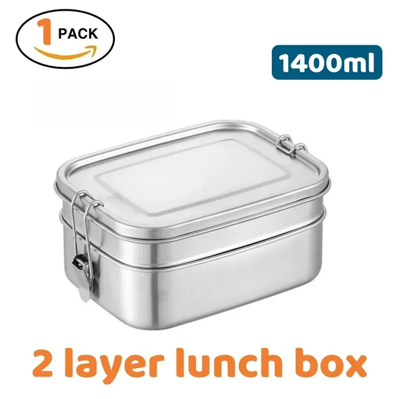 Boîte à repas Bento pour adultes en acier inoxydable 304, hermétique, pour la préparation des repas, sans BPA 8