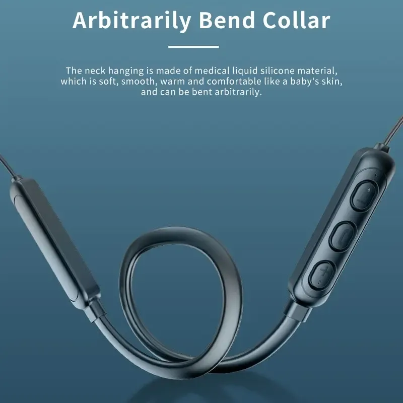 Casque Bluetooth sans fil 9D stéréo à tour de cou, à réduction de bruit, Bluetooth 5.0, intra-auriculaire, avec microphone pour smartphone 4