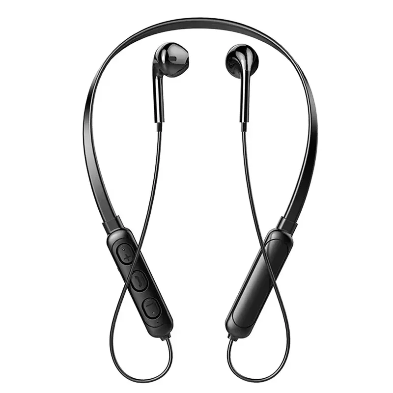 Casque Bluetooth sans fil 9D stéréo à tour de cou, à réduction de bruit, Bluetooth 5.0, intra-auriculaire, avec microphone pour smartphone 6