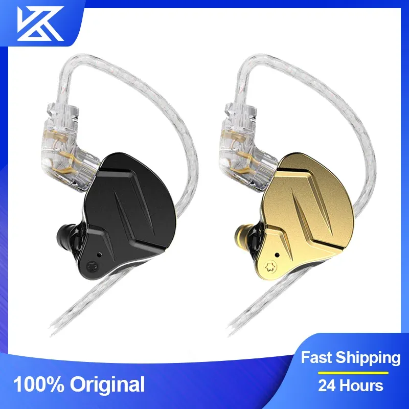 KZ ZSN Pro X Écouteurs filaires en métal, technologie hybride 1BA + 1DD, crochets d'oreille, écouteurs intra-auriculaires avec microphone, idéaux pour le sport