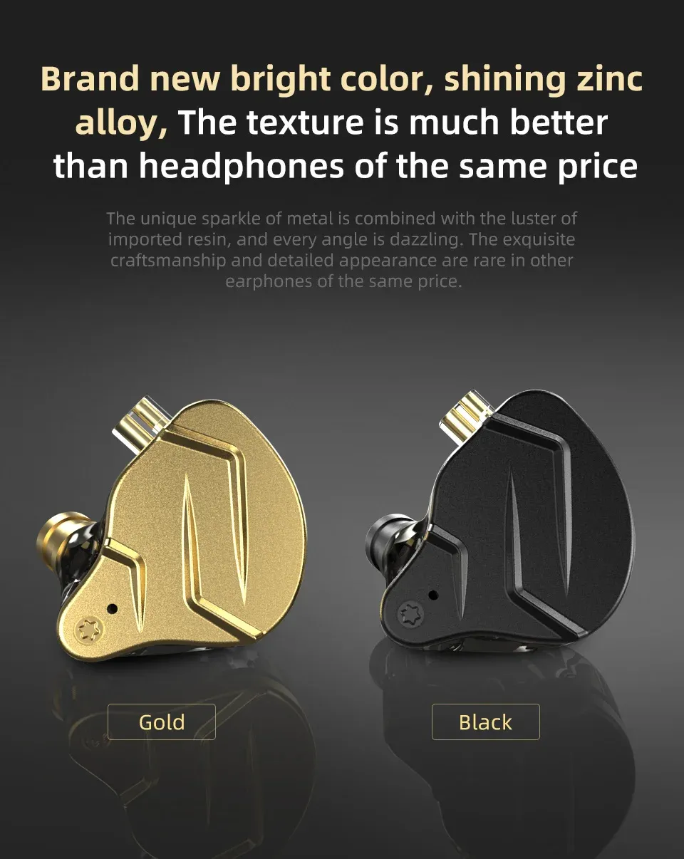 Écouteurs KZ ZSN Pro X sous différents angles