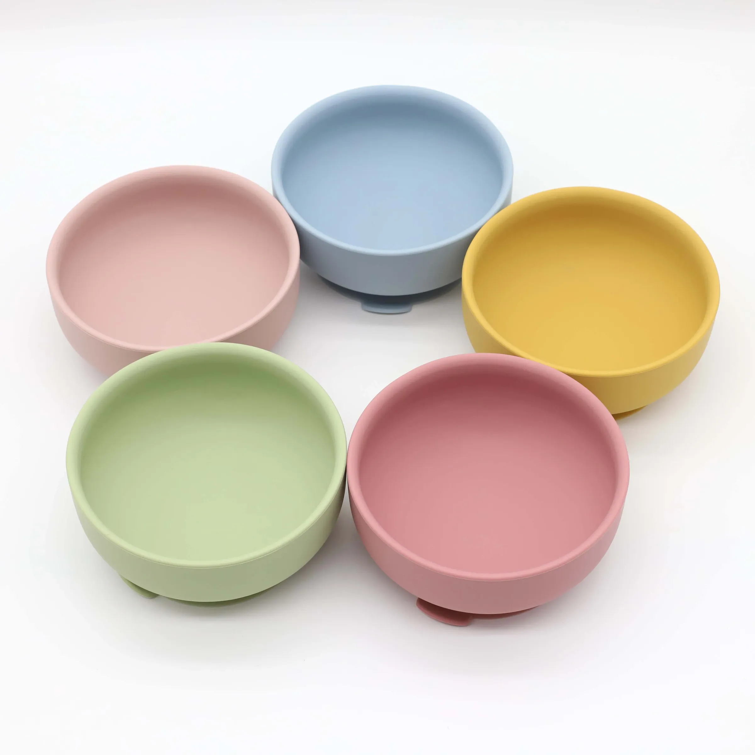Bol en silicone à ventouse et cuillère à manche en bois, lot de 2 pièces pour l'alimentation de bébé 5