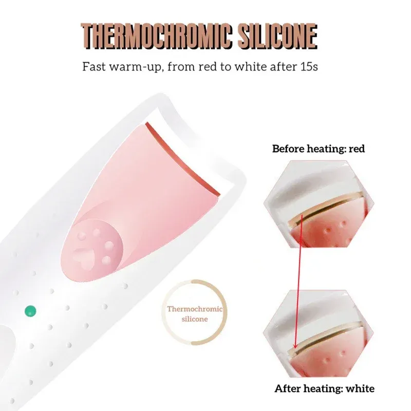 Recourbe-cils chauffant électrique avec outils de maquillage, effet longue durée, clip pour permanente, 1 pièce 3