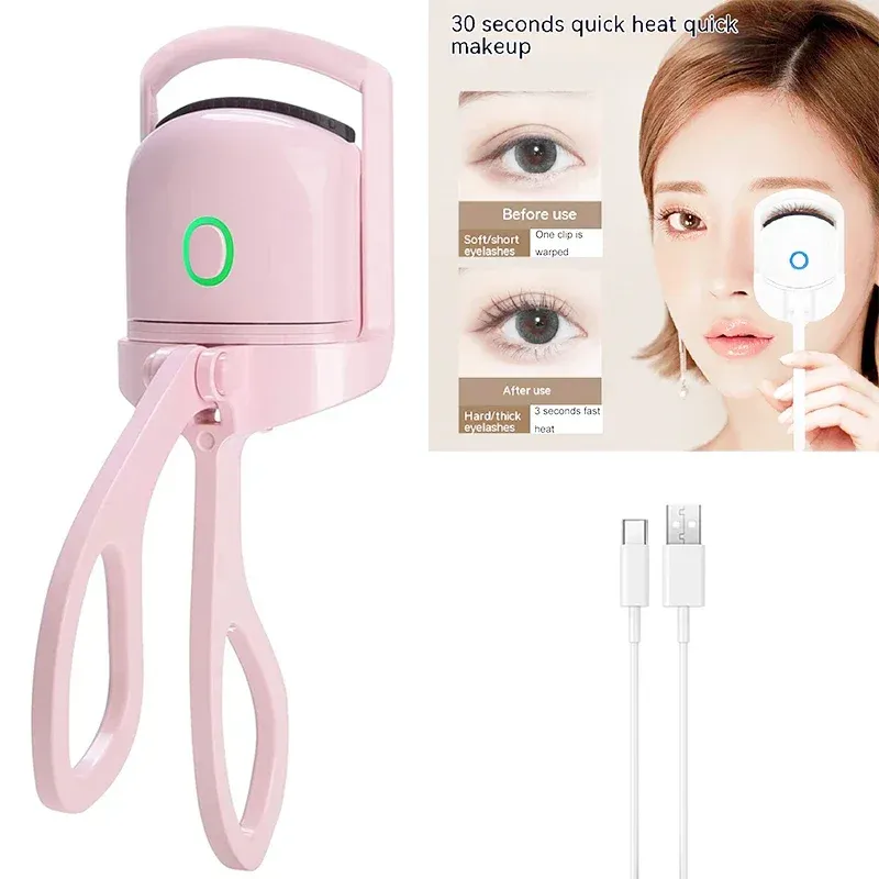 Recourbe-cils chauffant électrique avec outils de maquillage, effet longue durée, clip pour permanente, 1 pièce 5