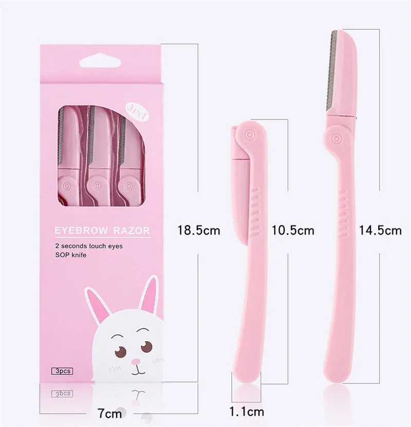 Détail de la tondeuse à sourcils rose en acier inoxydable