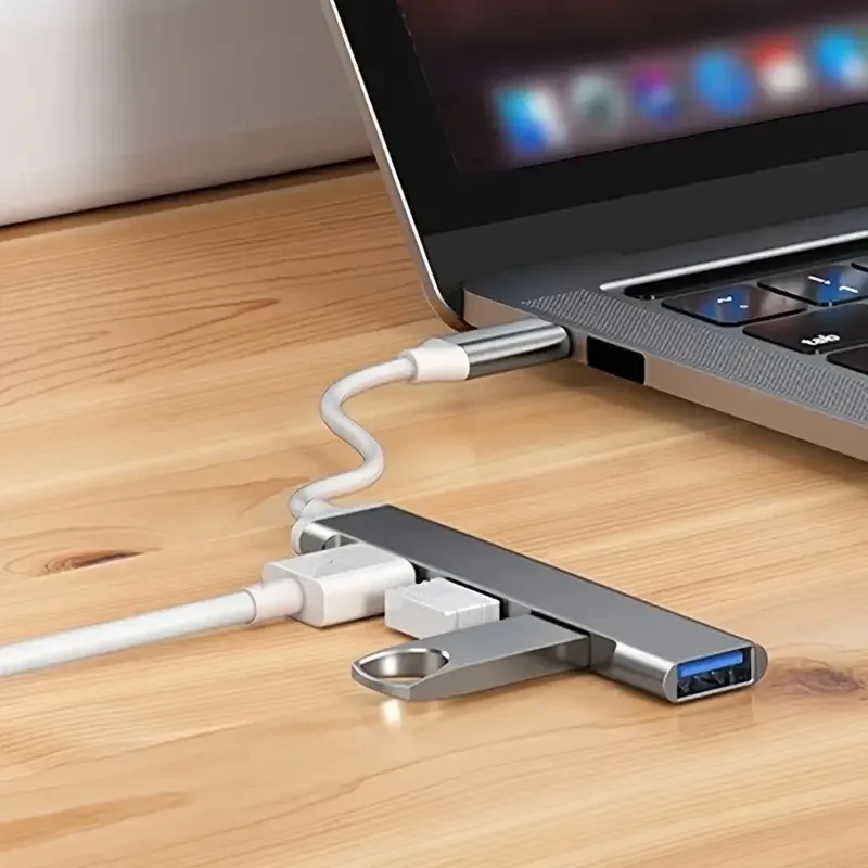Adaptateur hub USB Type-C 4 ports OTG pour Xiaomi, Lenovo, MacBook Air/Pro 13 et 15 pouces et PC - Accessoires informatiques 4
