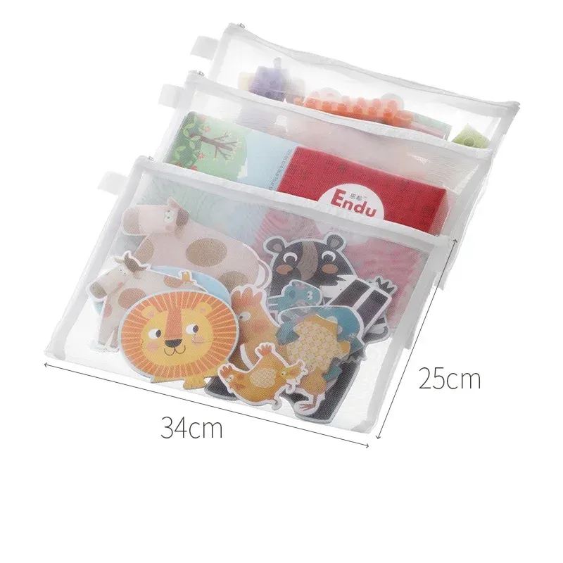 Sac de rangement transparent à fermeture éclair pour jouets, blocs de construction et puzzles 7