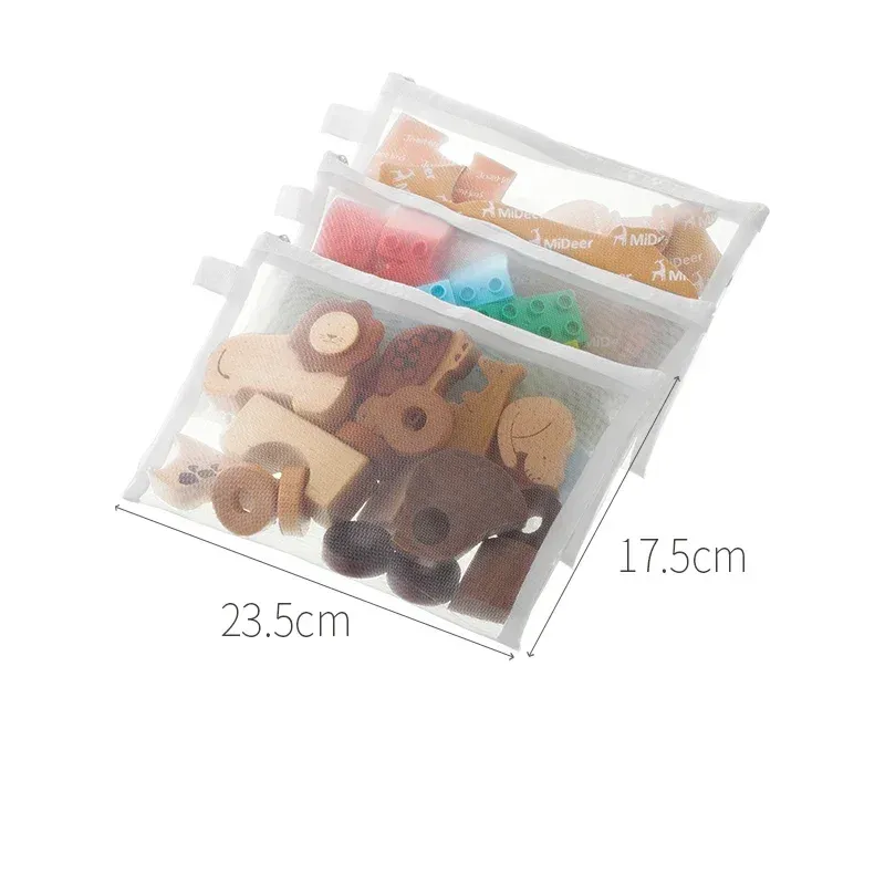 Sac de rangement transparent à fermeture éclair pour jouets, blocs de construction et puzzles 8