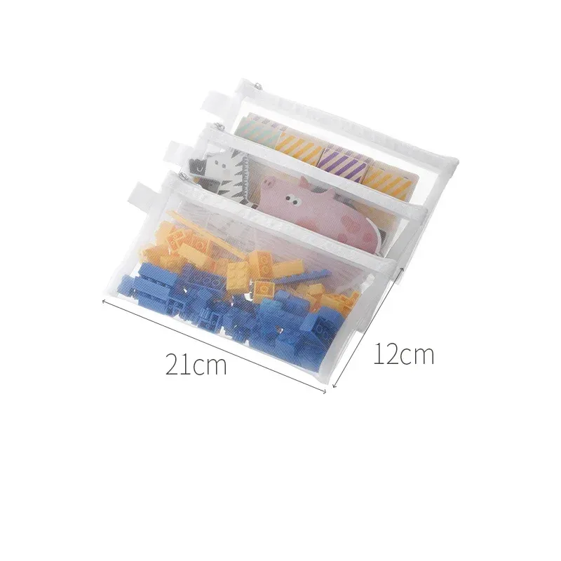 Sac de rangement transparent à fermeture éclair pour jouets, blocs de construction et puzzles 9