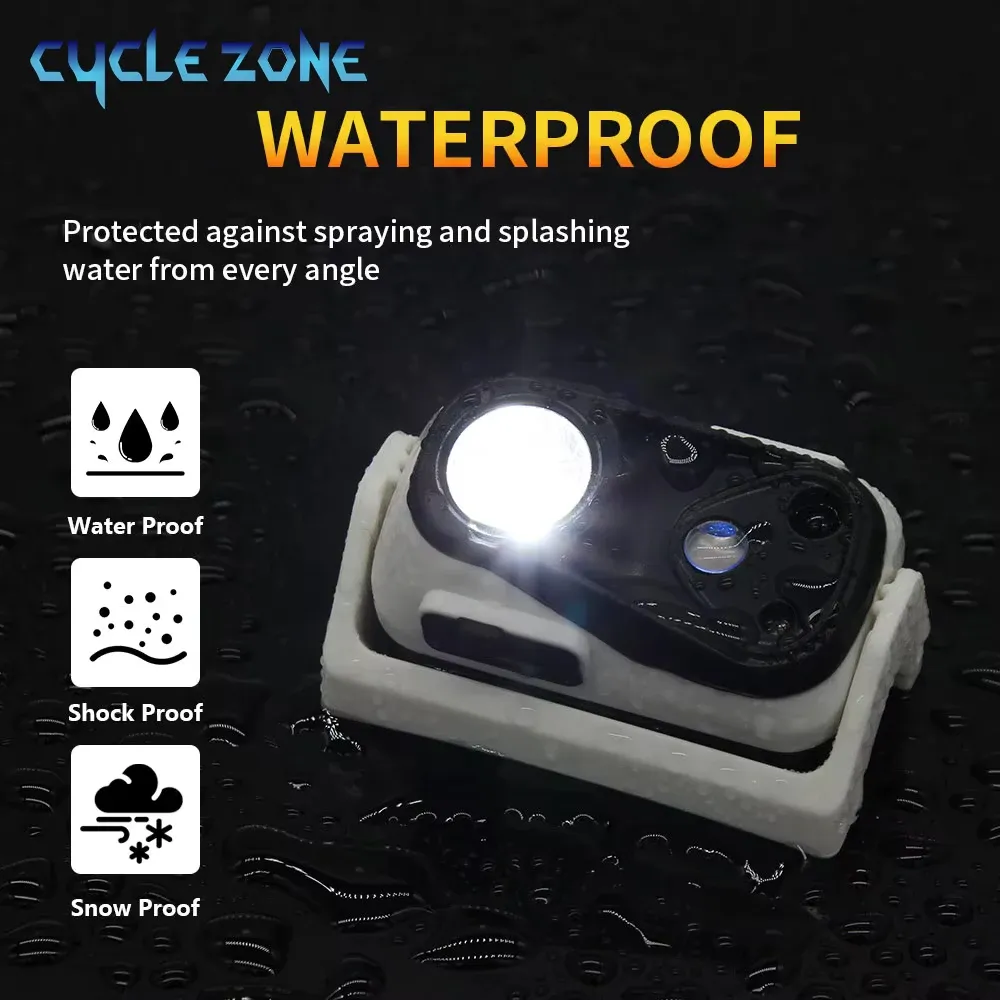 Mini lampe frontale LED rechargeable à capteur de mouvement, ultralégère, pour la pêche, le camping et la randonnée 5
