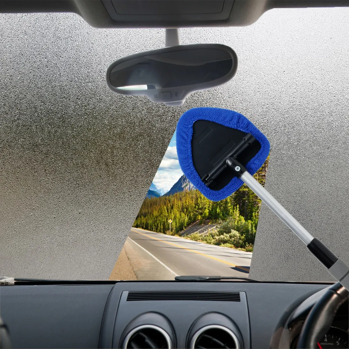 Grattoir anti-buée télescopique en microfibre pour pare-brise et vitres de voiture 3