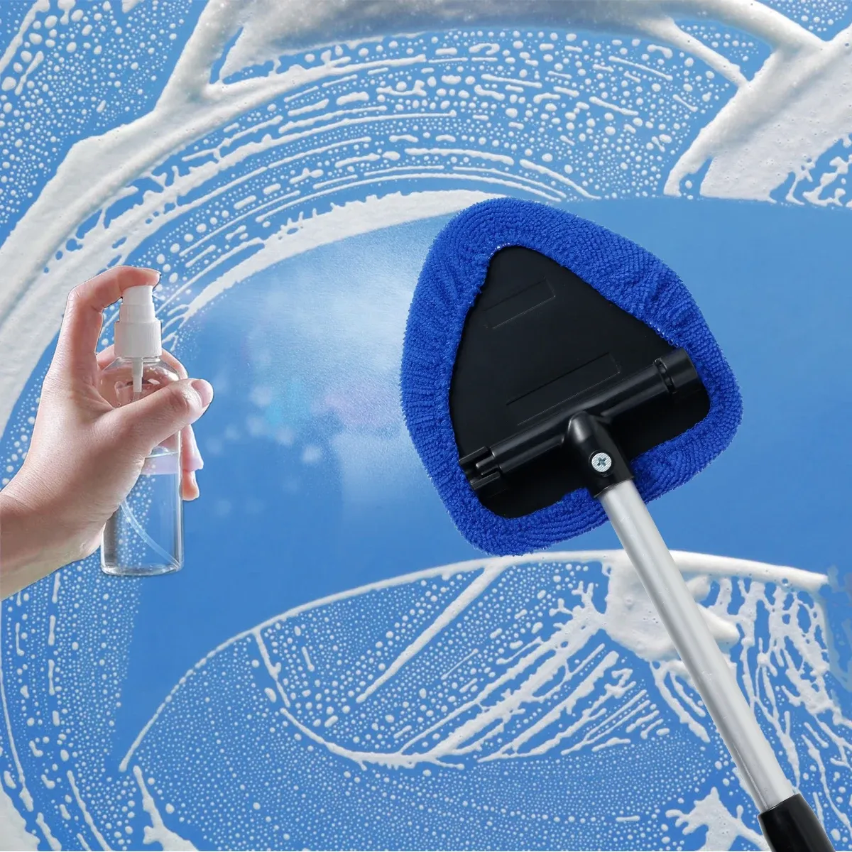 Grattoir anti-buée télescopique en microfibre pour pare-brise et vitres de voiture 6